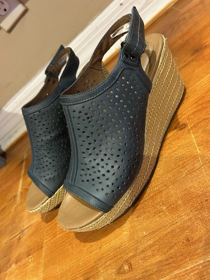 Sandalias de cuña alpargata azul marino Cobb Hill para mujer - talla 10 - desgaste menor Foto 1 de 4