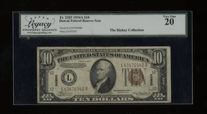 DBR 1934-A $10 FRN Hawaii LA Block Fr. 2303 Legacy VF-20 Serial L43476940B - Picture 1 of 2