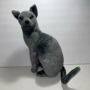 Tiger Tale Toys Plüschtier 14 Zoll Rae russischblaue Katze mit grünen Augen Stofftier realistisch - Bild 1 von 11