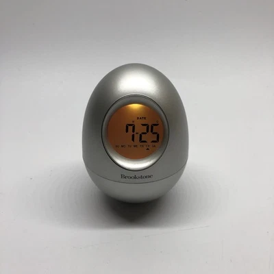 Brookstone Bob 5-in-1 Wobble Clock Silver Alarm Timer Silver Batteries Included - Image 1 of 4