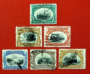 {U.S.A. Trains-Car/Scott #294-299 USADO/F-VF/Sin Thins/CV $119.00/epictronic/JC} - Imagen 1 de 2