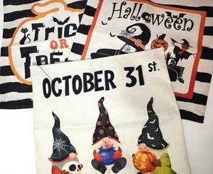 Menge 3 Halloween Überwurf Kissenbezüge 17"x 17" nur Bezüge keine Kissen Reißverschluss - Bild 1 von 13