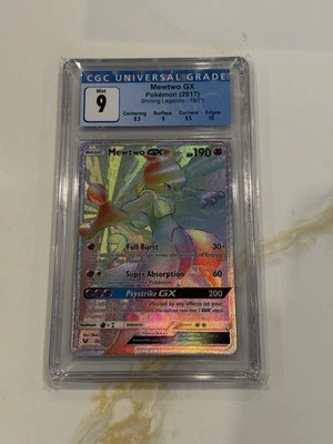 Pokémon Mewtwo GX Shining Legends 76/73 Secret Rare CGC 9 - Image 1 of 2