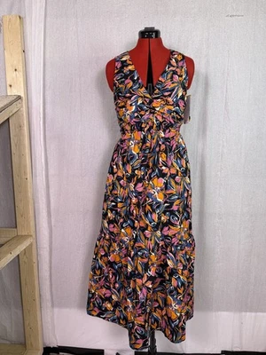 Платье макси French Connection Twist Front размер средний цветочный новый с Ярлыками E971 - Изображение 1 из 4