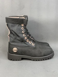 Timberland Boots Gaiter Combat Mid Calf Black Leather Lace youth girls size 3.5 - Picture 1 of 10