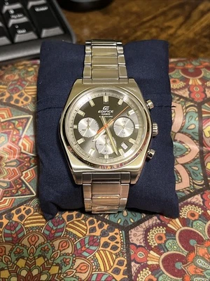 Casio Edifice EFB-730D-1AVCR Hombre Acero Inoxidable Esfera Negra Cronógrafo Nuevo Foto 1 de 4