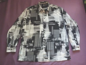 BASSIRI UOMO USA Mens Shirt Long Sleeve Button-Up Sz L Contemporary Modern - Picture 1 of 8