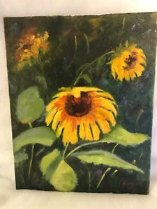 Sunflowers Oil Painting Original ~ Signed ~ 11”x14” Canvas No Frame - Picture 1 of 4
