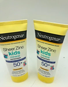 2Neutrogena Sheer Zinc Kids Mineral Sunscreen Lotion SPF 50+ 3 fl oz Exp 10/2025 - Picture 1 of 4