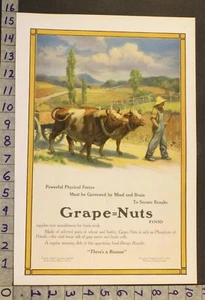 1912 GRAPE-NUTS BREAKFAST CEREAL FARM POSTUM FOOD KITCHEN HOME DECOR ART AD XK23 - Picture 1 of 1