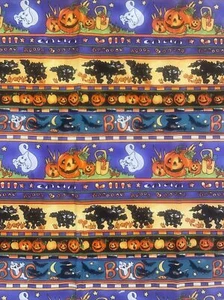 Halloween Boo ghosts Cats Pumpkins EE Schenck Company FQ + 12” X 22” Attached - Picture 1 of 5