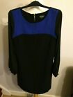 Principles Blue & Black Long Sleeve Casual Evening Party Dress UK 10
