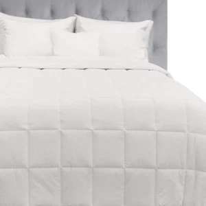 Natural Comfort Queen-Size Comforter Down Alternative Cotton Solid Color White - Picture 1 of 4