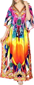 LA LEELA 3D PRINTED Plus size Caftan Dress for Women Long Multicolor_O930 14-22W - Picture 1 of 3