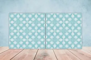 Azulejos de pared de cerámica griega - Juego de 2 azulejos de cerámica para salpicadero de cocina baño - Imagen 1 de 2