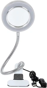 Lighting LED 8X Magnifying Lamp with Clamp 360° Flexible Gooseneck, Magnifying G - Picture 1 of 9