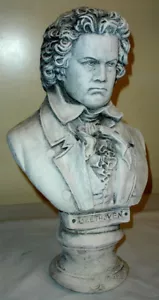 Bust of Beethoven Large Sculpture Music Statue Art 18" Antique white - Picture 1 of 3