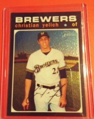 2020 Topps Heritage Christian Yelich Chrome 595/999  - Image 1 of 2