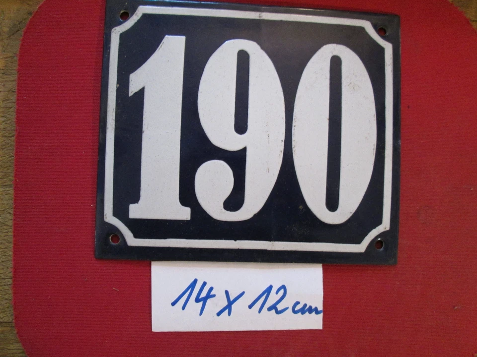 Hausnummer Emaille  14x12 Antik 190, 186, 188, 189, 192, 197, 198, 196, 134, 135 - Image 1 of 4