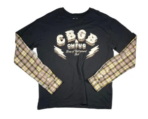 CBGB OMGUG Logo Langarm Hemd Grunge Flanell Punk Metal Underground Musik - Bild 1 von 8