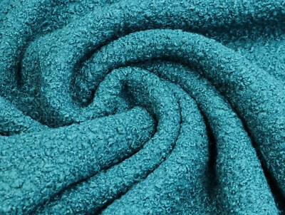 BOUCLÉ Mantelstoff Jackenstoff pflegeleicht wärmend PETROL EUR 22,98/m - Bild 1 von 2