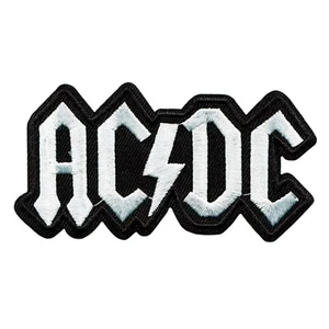 AC/DC Logo Embroidered Iron-On Patch Classic Rock Band Applique - Picture 1 of 2