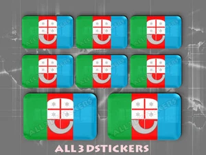 8 x Adesivi Resinati 3D Rettangolare Bandiera Liguria - Tutte le Bandiere - Imagen 1 de 1
