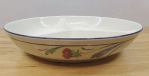 Lenox Chinastone Poppies on Blue 3 Part Divided Serving Bowl 10 1/4" - Picture 1 of 6