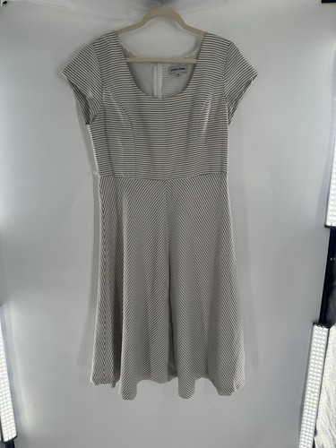 VETEMENTS Abito donna Shelby & Palmer taglia 14 lunghezza ginocchio righe girocollo cerniera posteriore