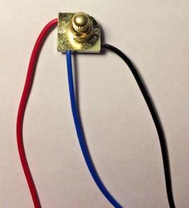 TWO CIRCUIT ROTARY SWITCH with Brass Knob,  Electrical Light Lamp Part  #SW402I - Picture 1 of 4