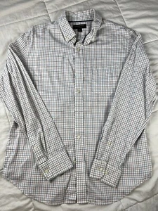Camicia uomo Banana Republic L vestibilità smussata bianca check LS bottoni casual 18 - Foto 1 di 17