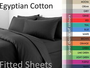 25cm Extra Deep 100%Egyptian Cotton Premium Fitted Sheet Bed Sheets all Sizes 