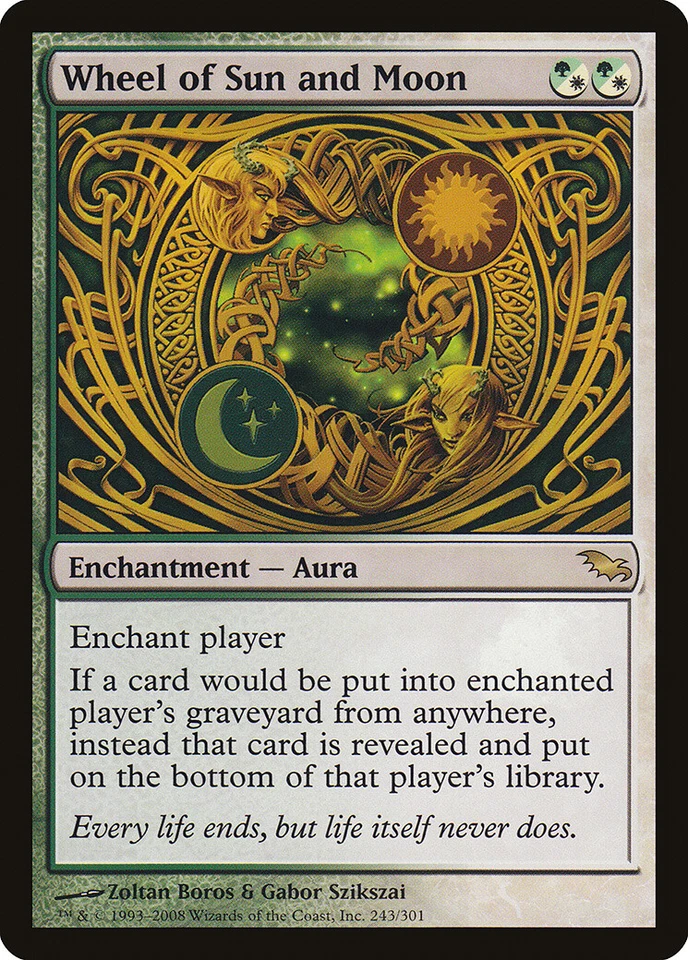Wheel of Sun and Moon Shadowmoor HEAVILY PLD White Green Rare MTG CARD ABUGames - Image 1 of 1
