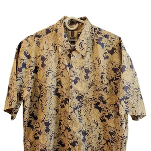 Tori Richard Honolulu Blue & Tan Hawaiihemd Größe L Made In Hawaii USA - Bild 1 von 8