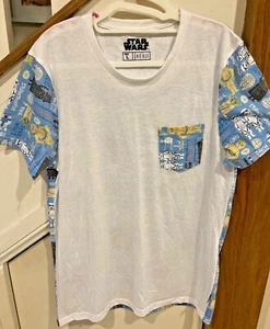 Star Wars Men's T Shirt - Kenji - White, Star Wars Print sleeves & back Size L - Picture 1 of 5