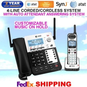 AT&T SYNJ SB67138 4-LINE DECT 6.0 CORDED / CORDLESS PHONE SYSTEM 1 CORDLESS - Picture 1 of 5
