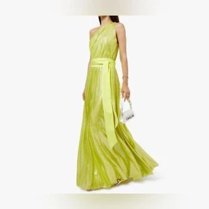 ALICE + OLIVIA Milan One Shoulder Silk Blend Maxi Gown Dress - Picture 1 of 8