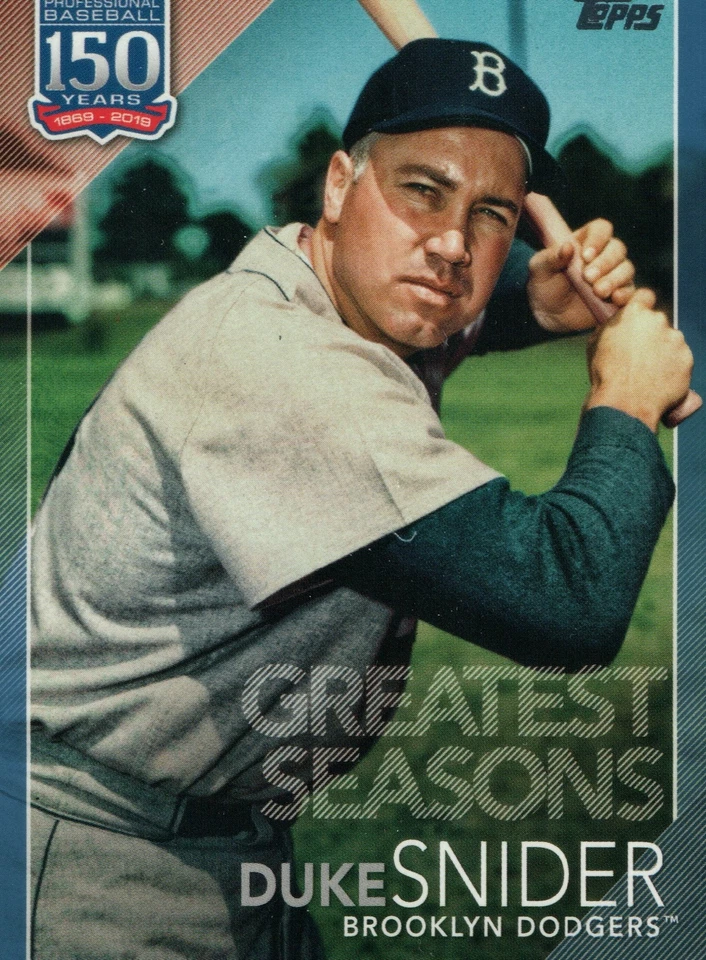GS-13 Duke Snider Greatest Seasons Brooklyn Dodgers 2019 Topps Series 2 Baseball - Image 1 of 2