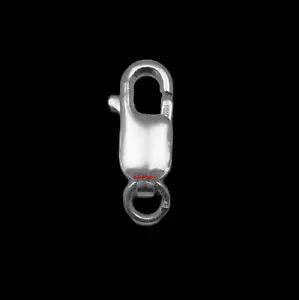 12mm 10k Oro Blanco Garra de Langosta Collar Broche de Pulsera con Anillo de Salto EE. UU. - Imagen 1 de 3