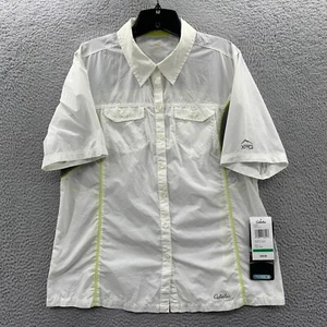 CABELAS Shirt Womens Large Button Up Blouse Top Long Sleeve XPG White - Picture 1 of 11