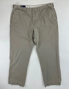 Polo Ralph Lauren Mens Pants Khaki Button Pockets Dress Hem Big & Tall 40x32 - Picture 1 of 11
