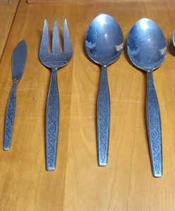 Gorham Edelstahl Besteck spanische Rollen Brot Messer, LG Gabel, 2 LG Löffel - Bild 1 von 3
