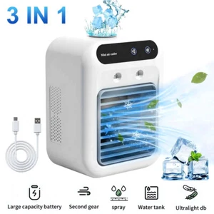 Humidifier Portable Air Cooler Fan USB Mini AC Air Conditioner Personal Cooling - Picture 1 of 17