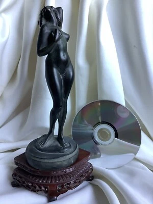 German Berlin Nude Lady Signed Maugsch Antique Bronze Statue Figure Art Nouveau - Image 1 of 4