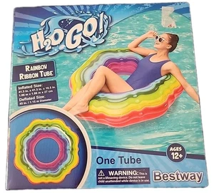 H2O Go Rainbow Ribbon Tube Schwimmring Lg 41,5" Pool Float Erwachsene bewertet - Bild 1 von 6