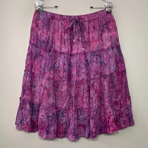 Nomadic Traders Stufenrock Gr. Large lila Batik Hippie Boho Bauer Gypsy - Bild 1 von 11