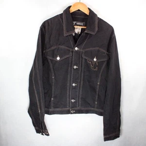Chaqueta de mezclilla Versace Jeans Couture para mujer XL azul índigo vintage algodón cepillado - Imagen 1 de 14