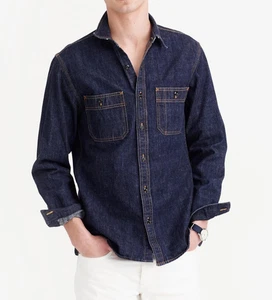 J.Crew Selvedge Indigo denim shirt Large EUC! - Picture 1 of 8