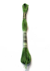 Medium Yellow Green Yarn 8.7 Yards 100% Cotton Six Strand Embroidery Floss - Picture 1 of 1
