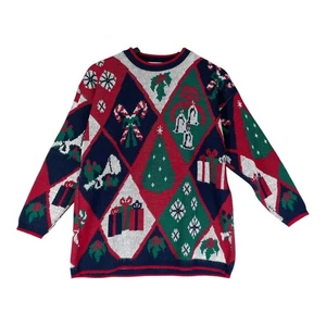Vintage 90s Sweet Briar Ugly Christmas Sweater Women's Small Tree Gifts Holiday - Bild 1 von 8